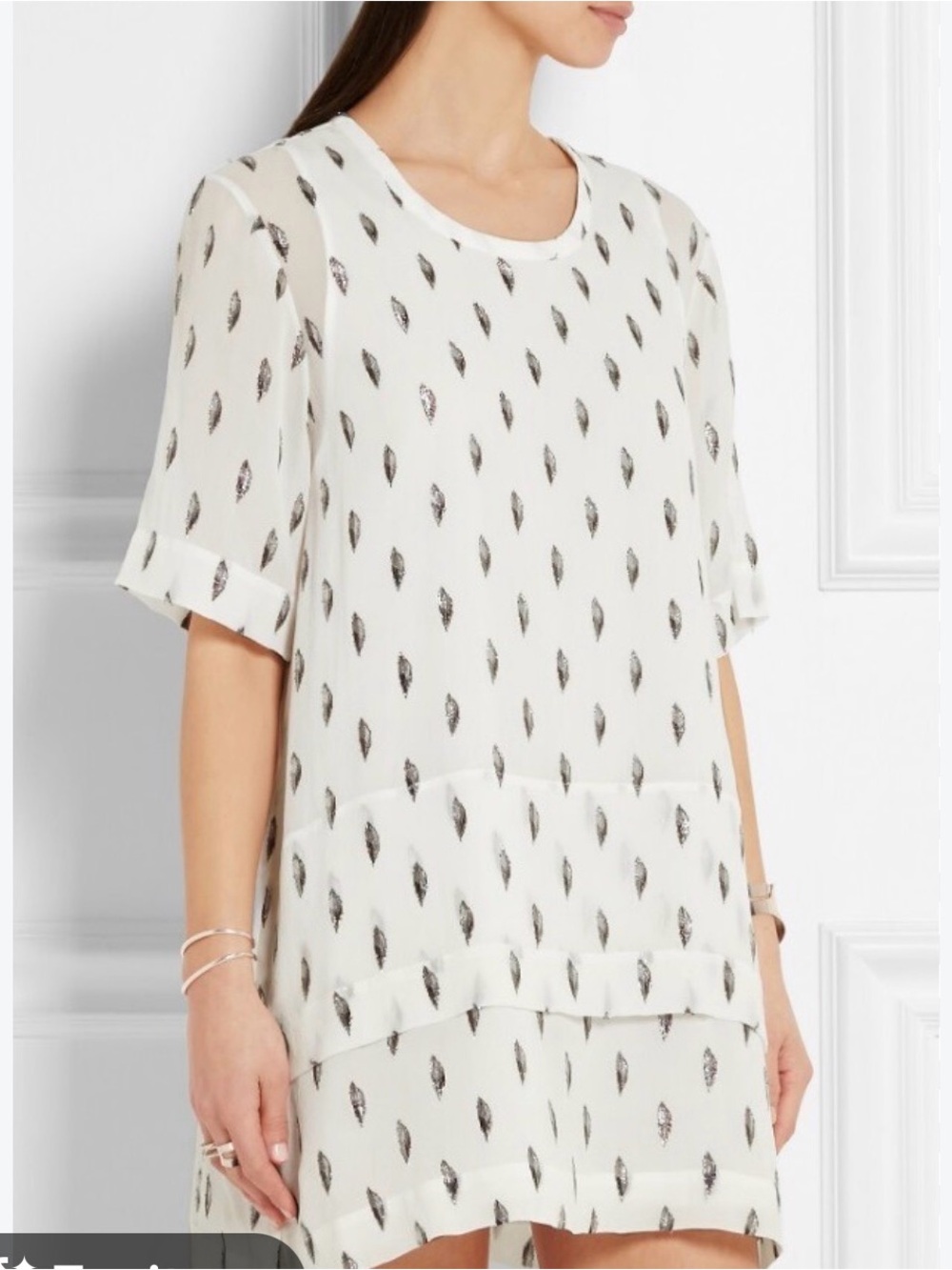 Iro Janet Silk cream/silver dress size 36